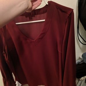 Hardly-worn J-Crew red/burgundy blouse